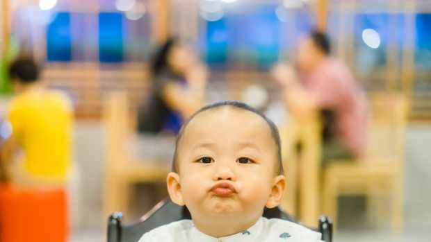 baby in high chair