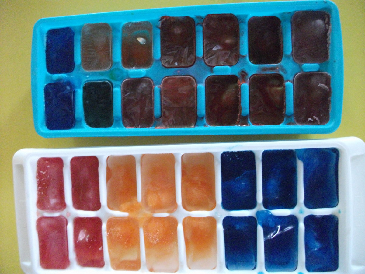 how to color ice cubes